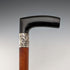 Antique British Malacca Shaft Resin L-Handle Walking Stick 88cm